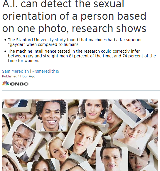 只要一张照片，人工智能就准确识别同性恋