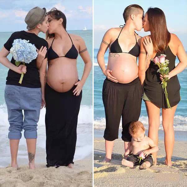 一对女同性恋先后怀孕，他们的幸福家庭照被刷爆了！