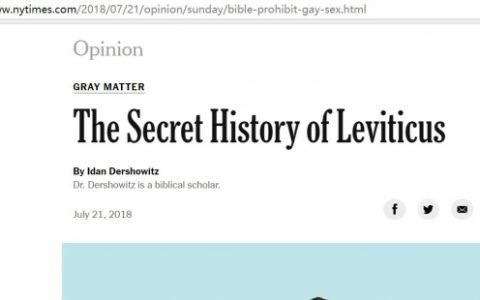 《纽约时报》专栏称《利未记》没有谴责同性恋 美南浸信会领袖艾伯特·莫勒提出反驳